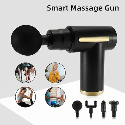 4-in-1 Massage Gun 💆‍♂️ | Deep Tissue Percussion Massager with 4 Attachments | Handheld Electric Body Therapy for Pain Relief, Relaxation & Muscle Recovery