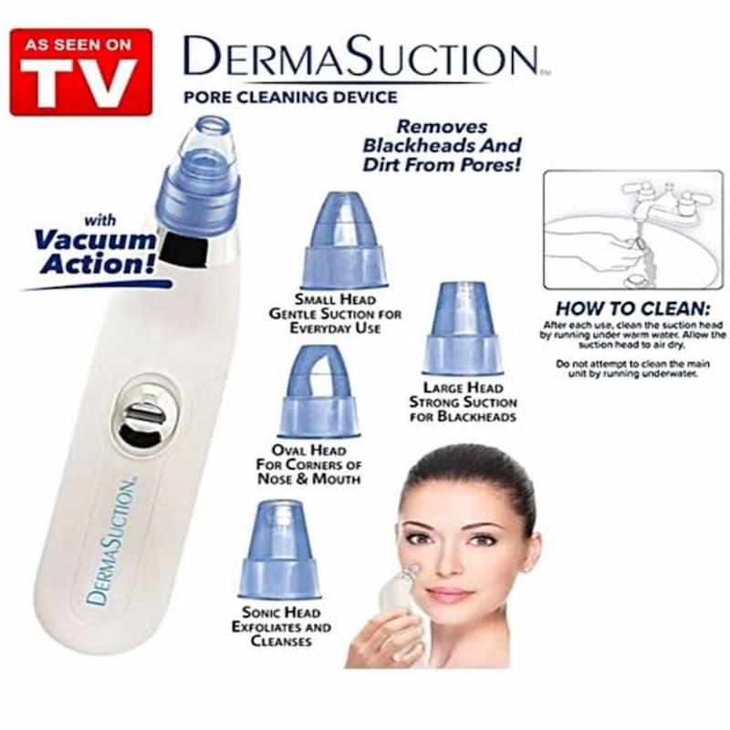 Derma Suction Pore Cleaning Device With Vacuum Action Face Pore Cleaner Facial Beauty Equipment 4 in 1 Black Head Remover