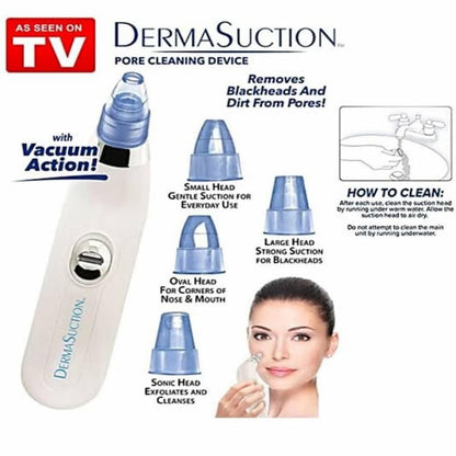 Derma Suction Pore Cleaning Device With Vacuum Action Face Pore Cleaner Facial Beauty Equipment 4 in 1 Black Head Remover