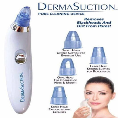 Derma Suction Pore Cleaning Device With Vacuum Action Face Pore Cleaner Facial Beauty Equipment 4 in 1 Black Head Remover