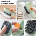 Cleaning Brush With Soap Dispenser | Long Handle | Soft Bristle | Shoes & Clothes Cleaner | Household Laundry Cleaning Tool